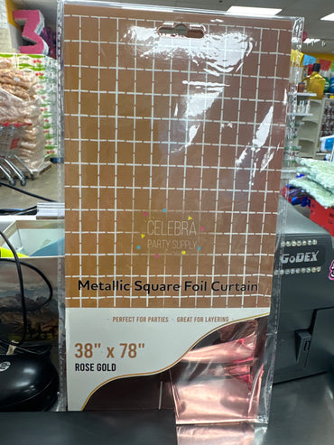 Square Foil Curtain Met.Rose Gold