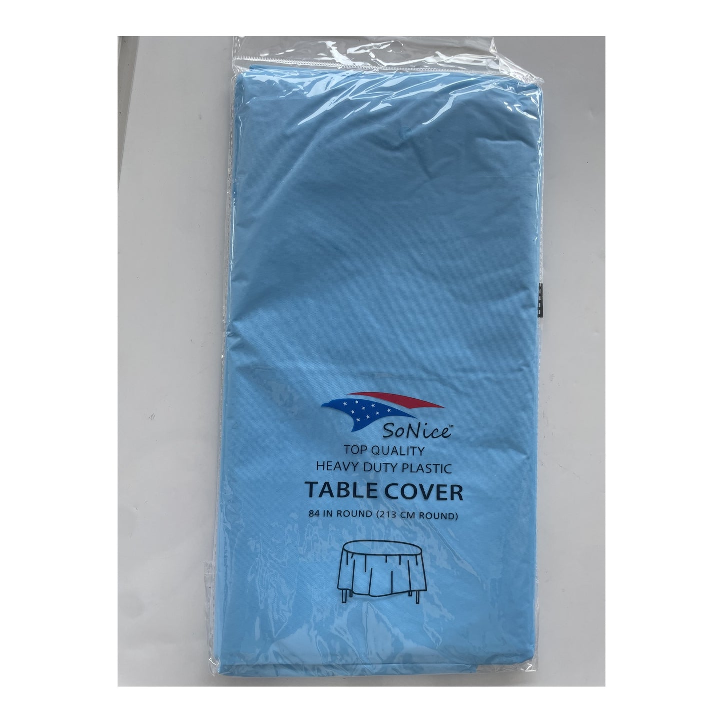Round Tablecover Light Blue