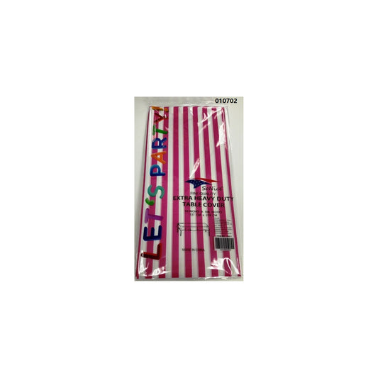 Tw-5 Striped Table Cover Hot Pink