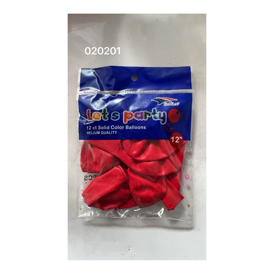 12"Balloons Red 12 ct