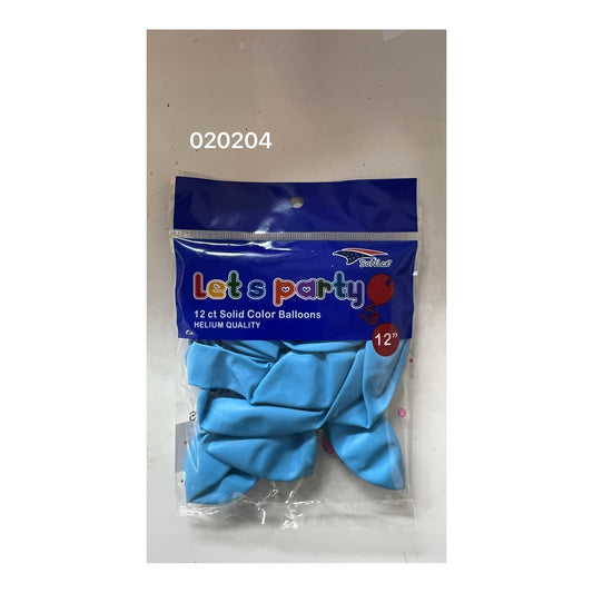 12"Balloons Light Blue 12 ct