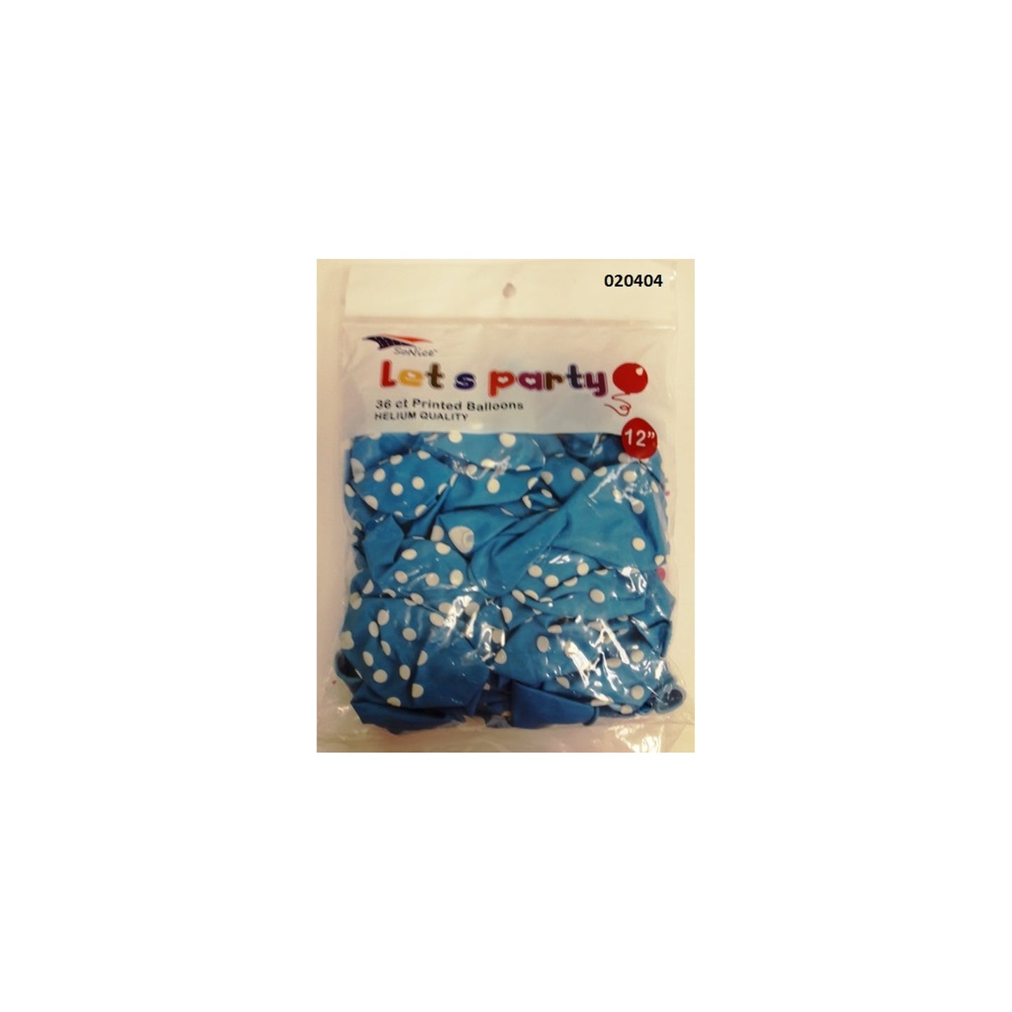 (c) 12" Balloon Dotted Light Blue 36ct