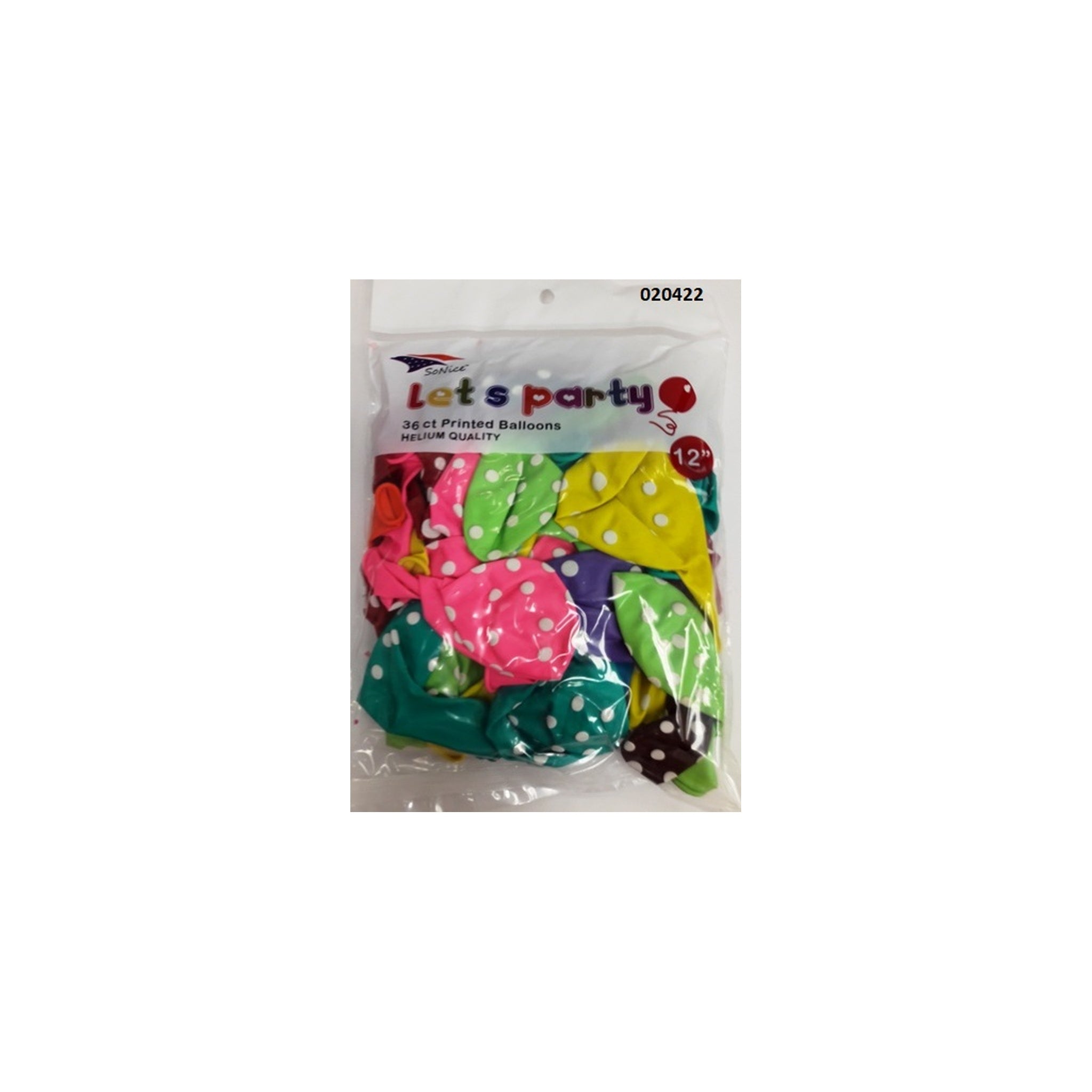 (c) 12" Balloon Dotted Mix 36ct