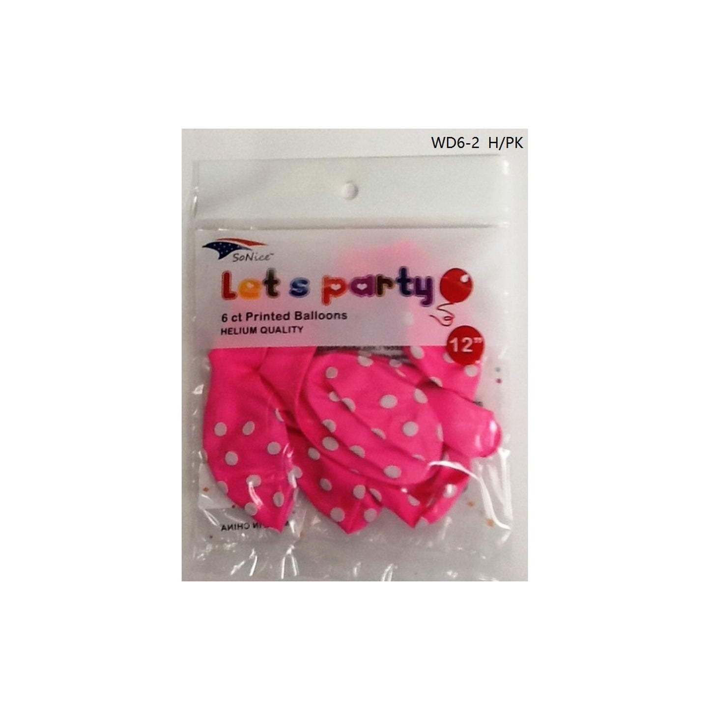 (c) Balloon Dotted Light Pink 6ct