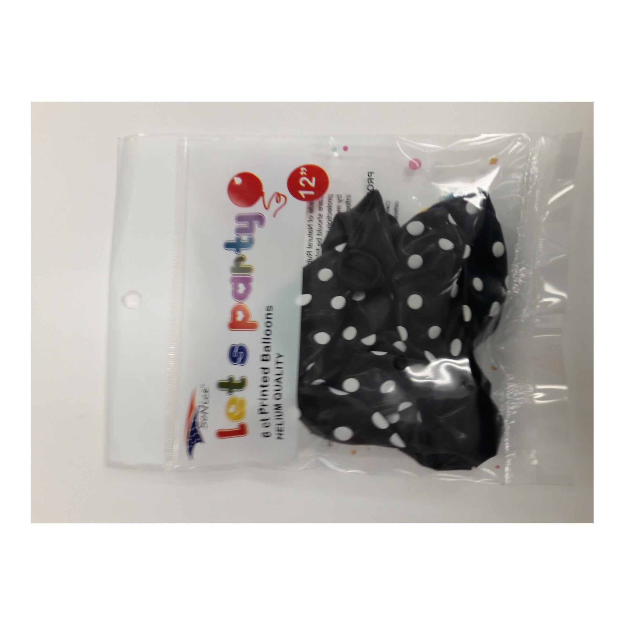(c) Balloon Dotted Black 6ct