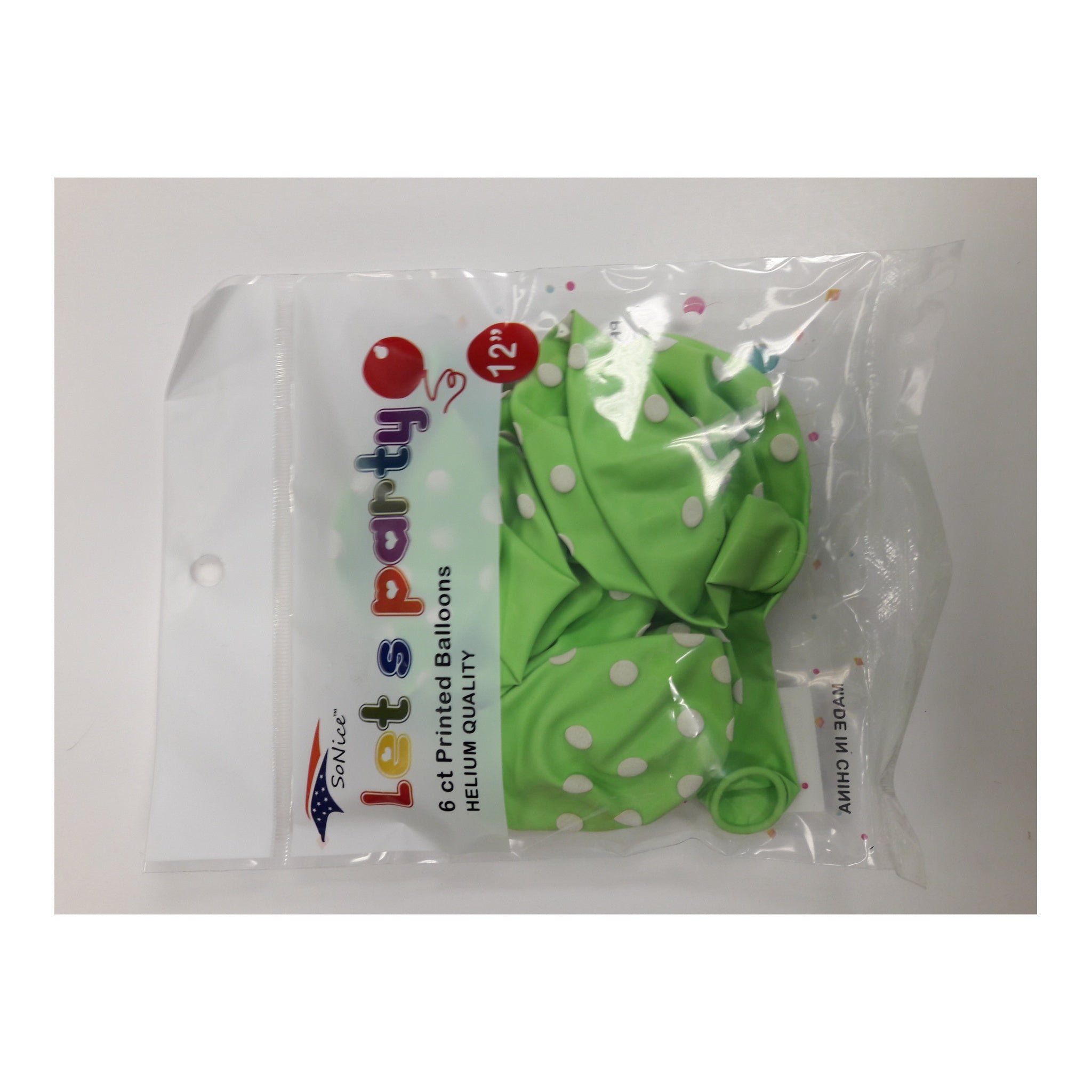 (c) Balloon Dotted Light Green 6ct