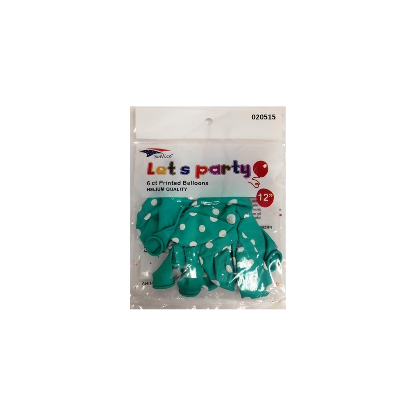 (c) Balloon Dotted Turquoise 6ct