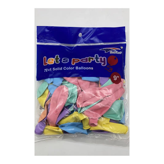 9" Balloon Pastel Mix 96Bg/Cs