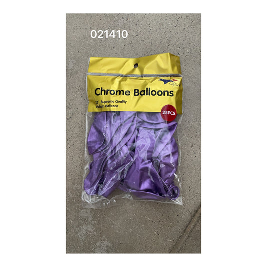 12"Chrome Balloon 25 ct Purple