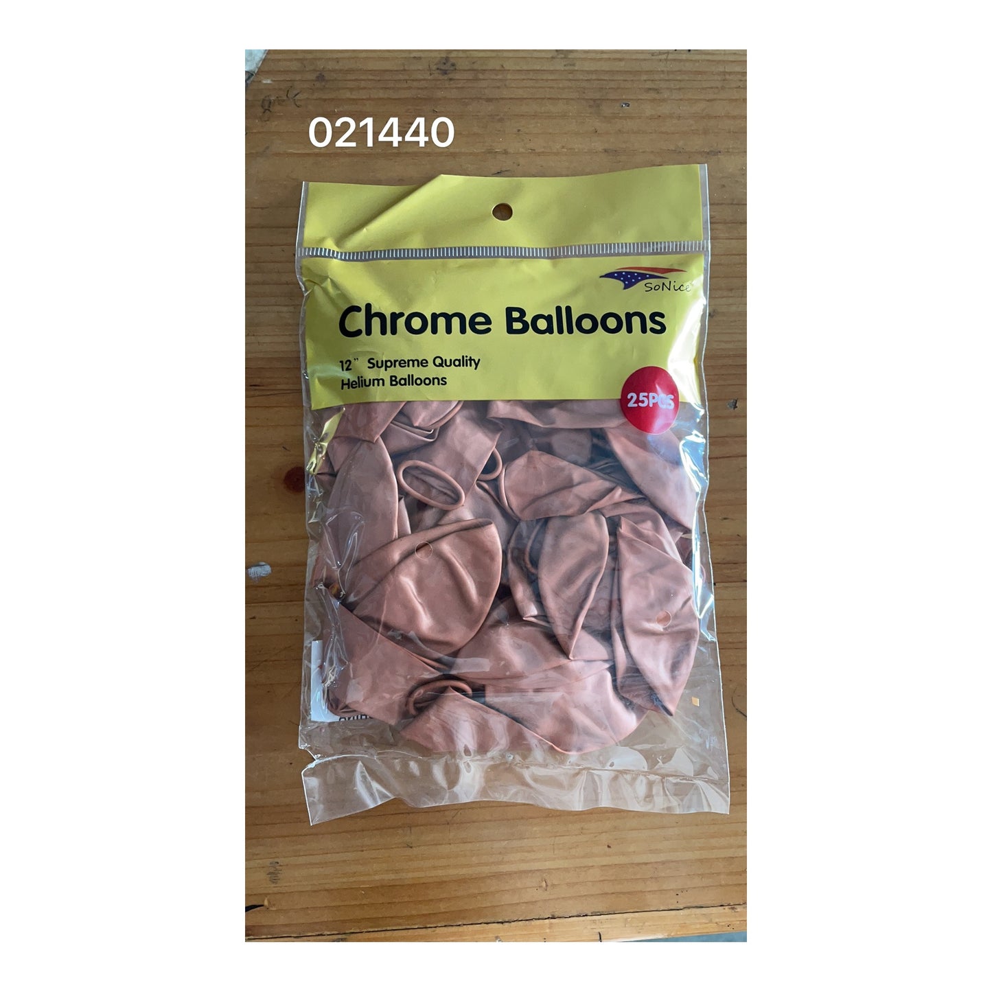 25 ct Chrome Balloon Rose Gold