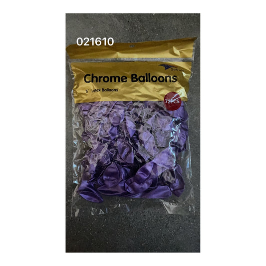 5" Chrome Balloon 72 ct Purple