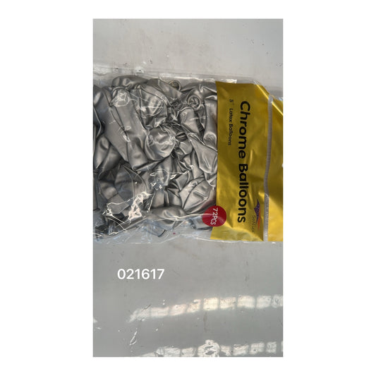 5" Chrome Balloon 72 ct Silver