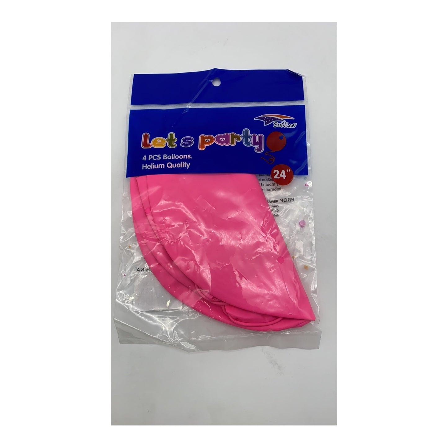 4Pc 24" Balloon Lt Pink
