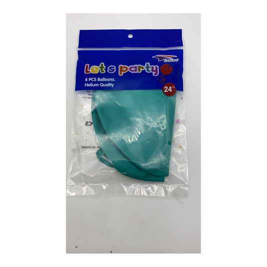 4Pc 24" Balloon Turquoise