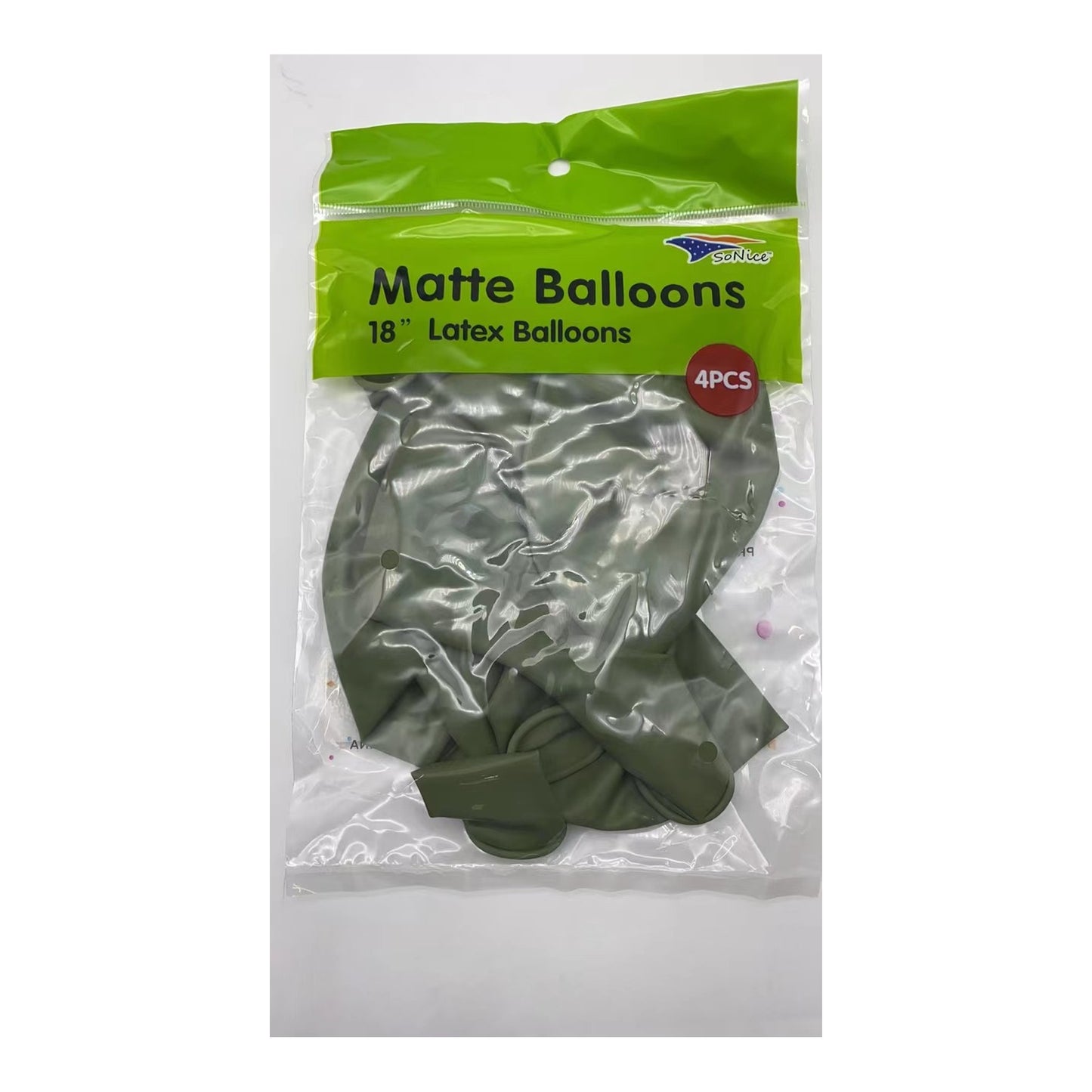 18" Matte Balloon Avocado 4 ct 120Bg/Cs