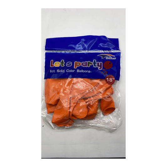 18"Balloon 6 ct Orange