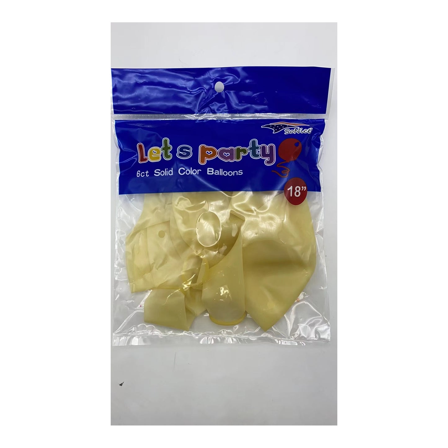 18"Balloon 6 ct Clear
