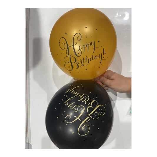12"Prnt Balloon 12 ct H/Birthday