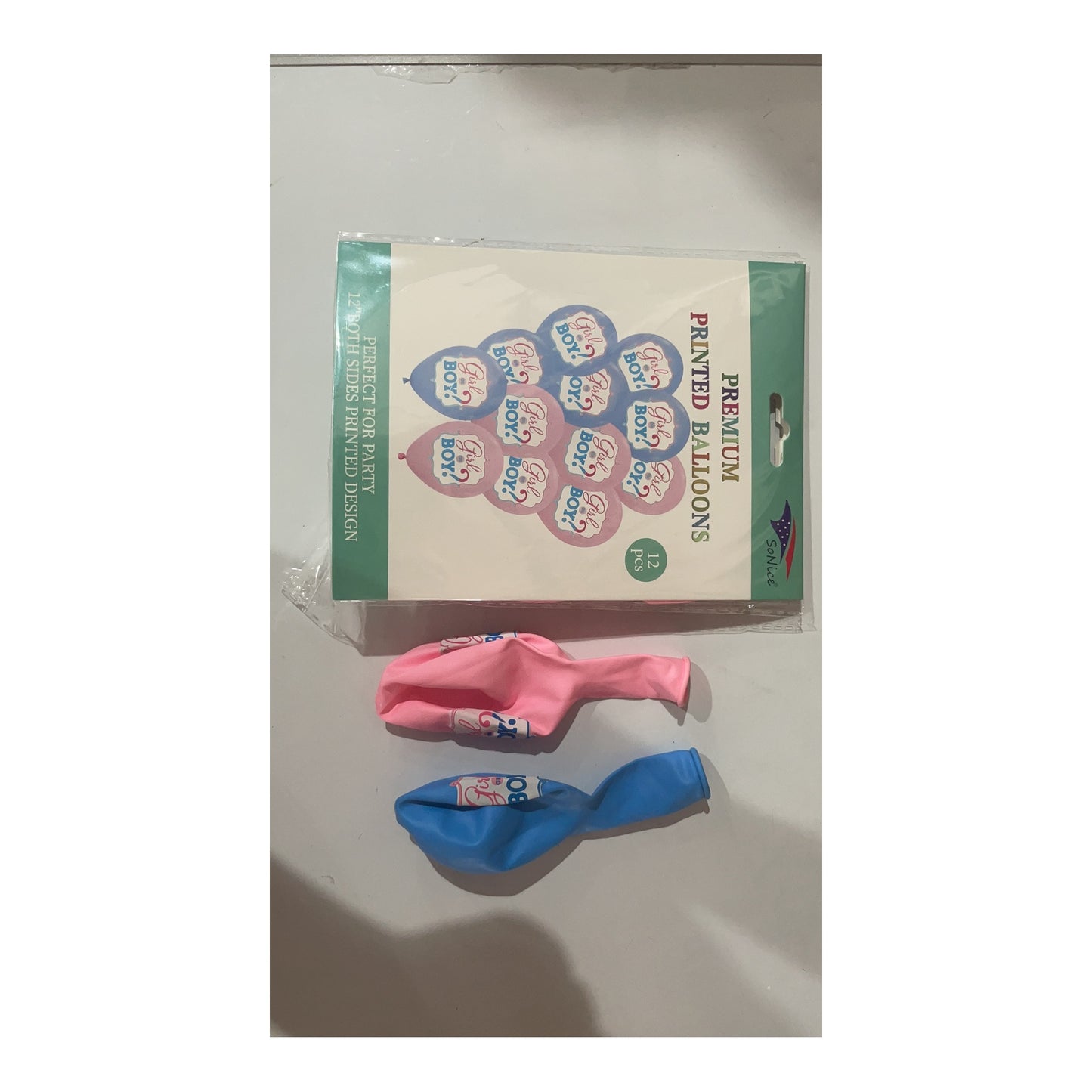 Prntd Balloon 12 ct Gender Reveal 120Pk/Cs