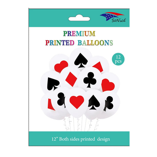 12"Printed Balloon 12 ct Casino