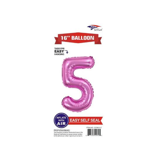 16" Foil Balloon Pink #5.