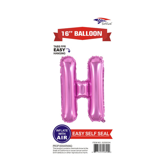 16" Foil Balloon Pink H.
