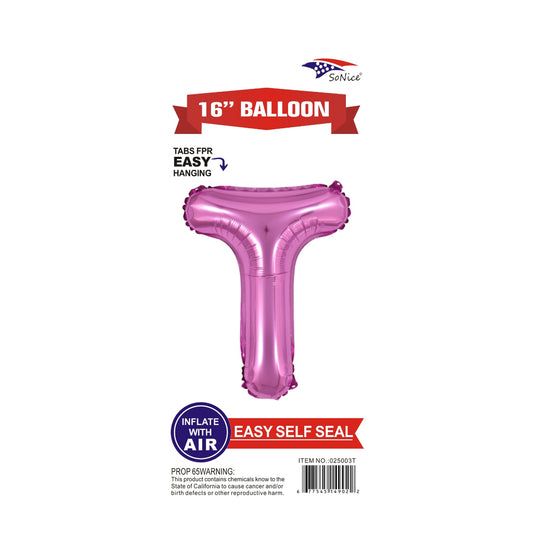 16" Foil Balloon Pink T .