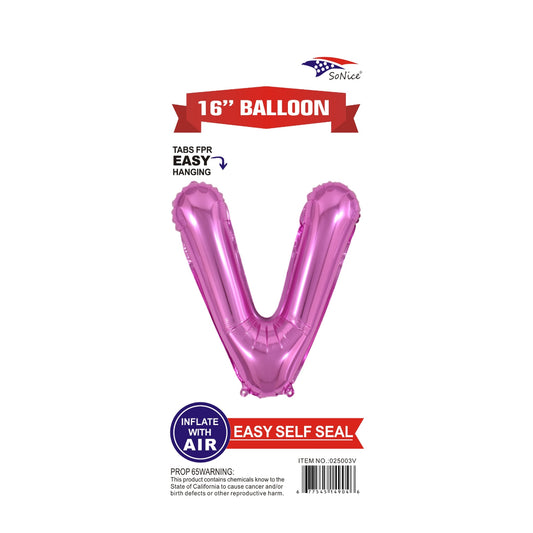 16" Foil Balloon Pink V .