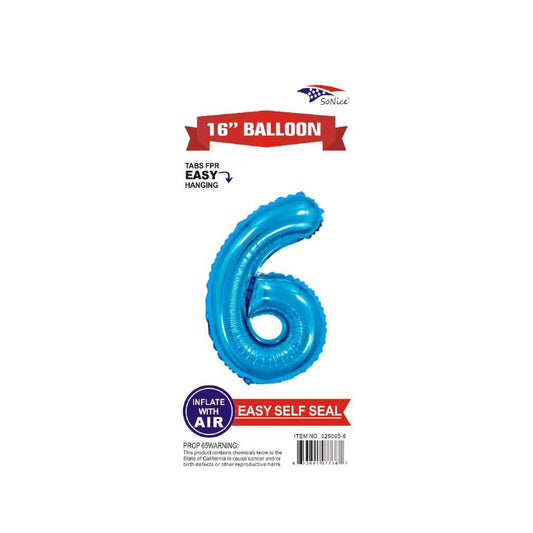 16" Foil Balloon Blue #6.