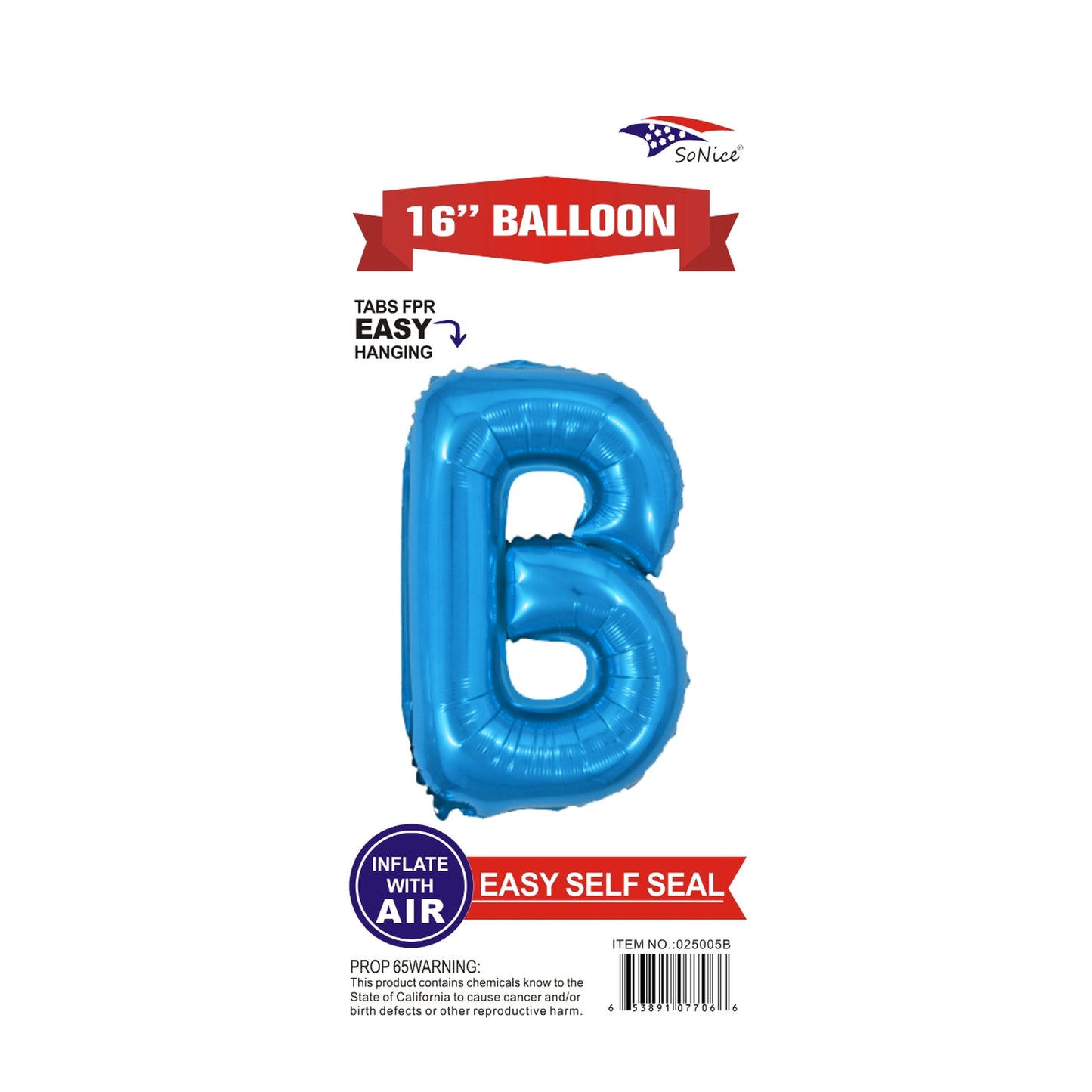 16" Foil Balloon Blue B .