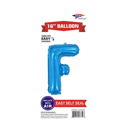 16" Foil Balloon Blue F .