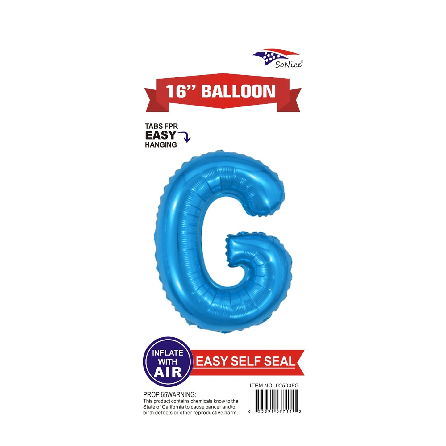16" Foil Balloon Blue G .