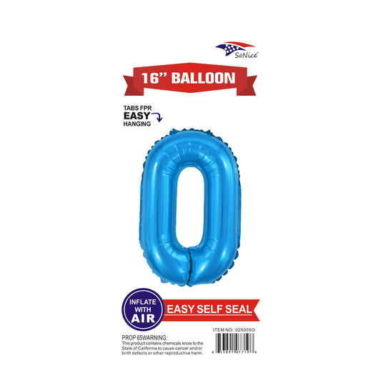 16" Foil Balloon Blue O .