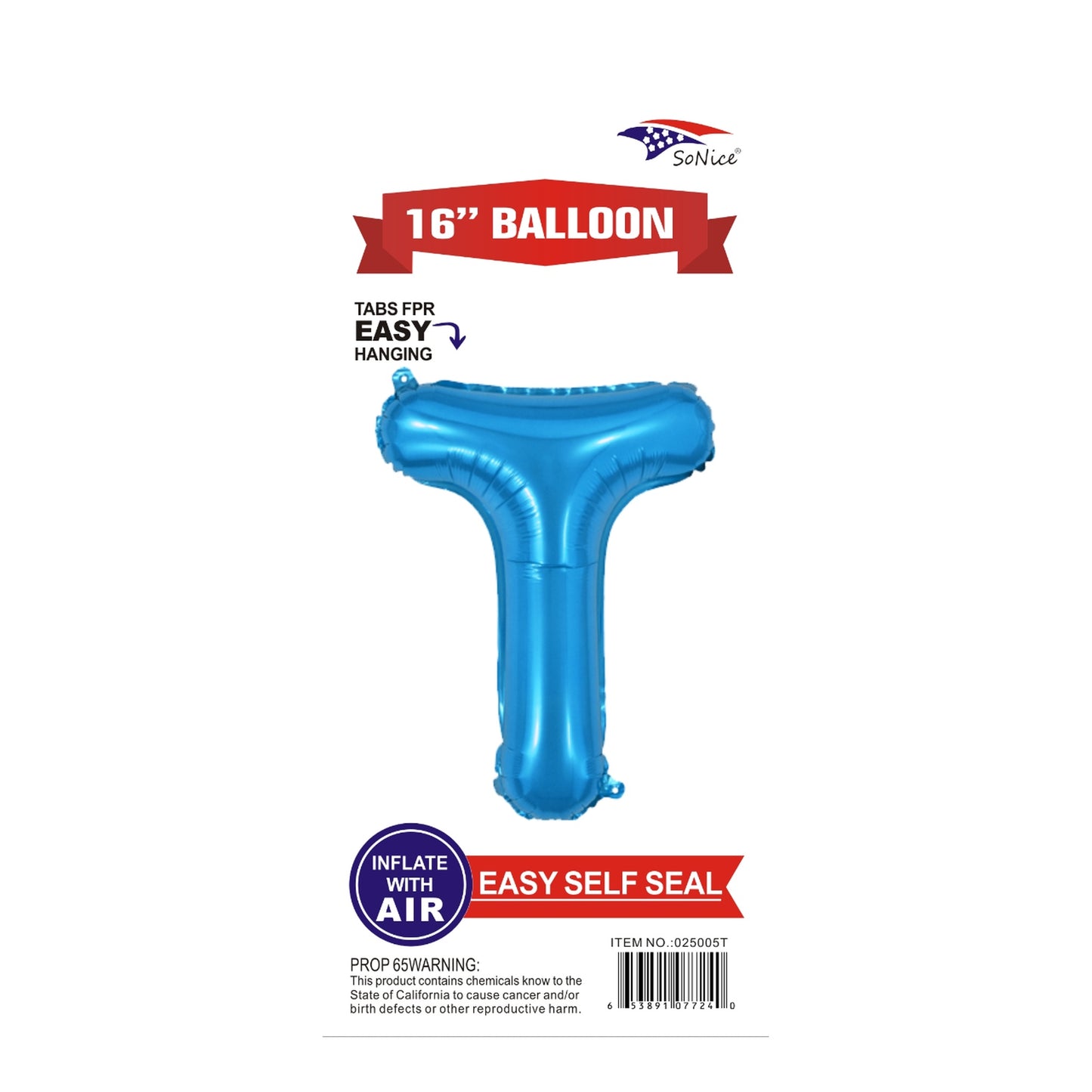 16" Foil Balloon Blue T .