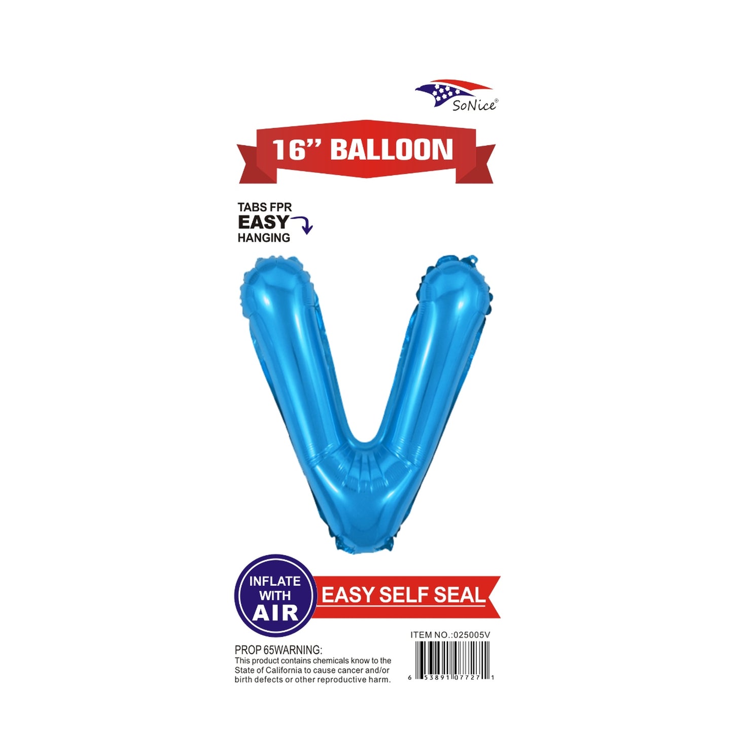 16" Foil Balloon Blue V .