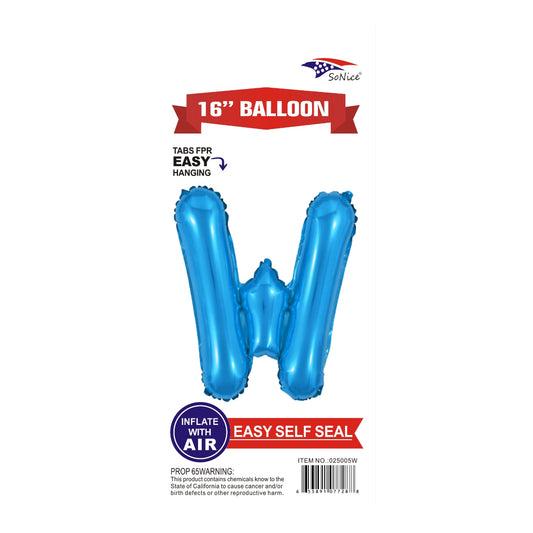16" Foil Balloon Blue W .