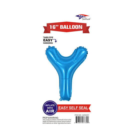 16" Foil Balloon Blue Y .
