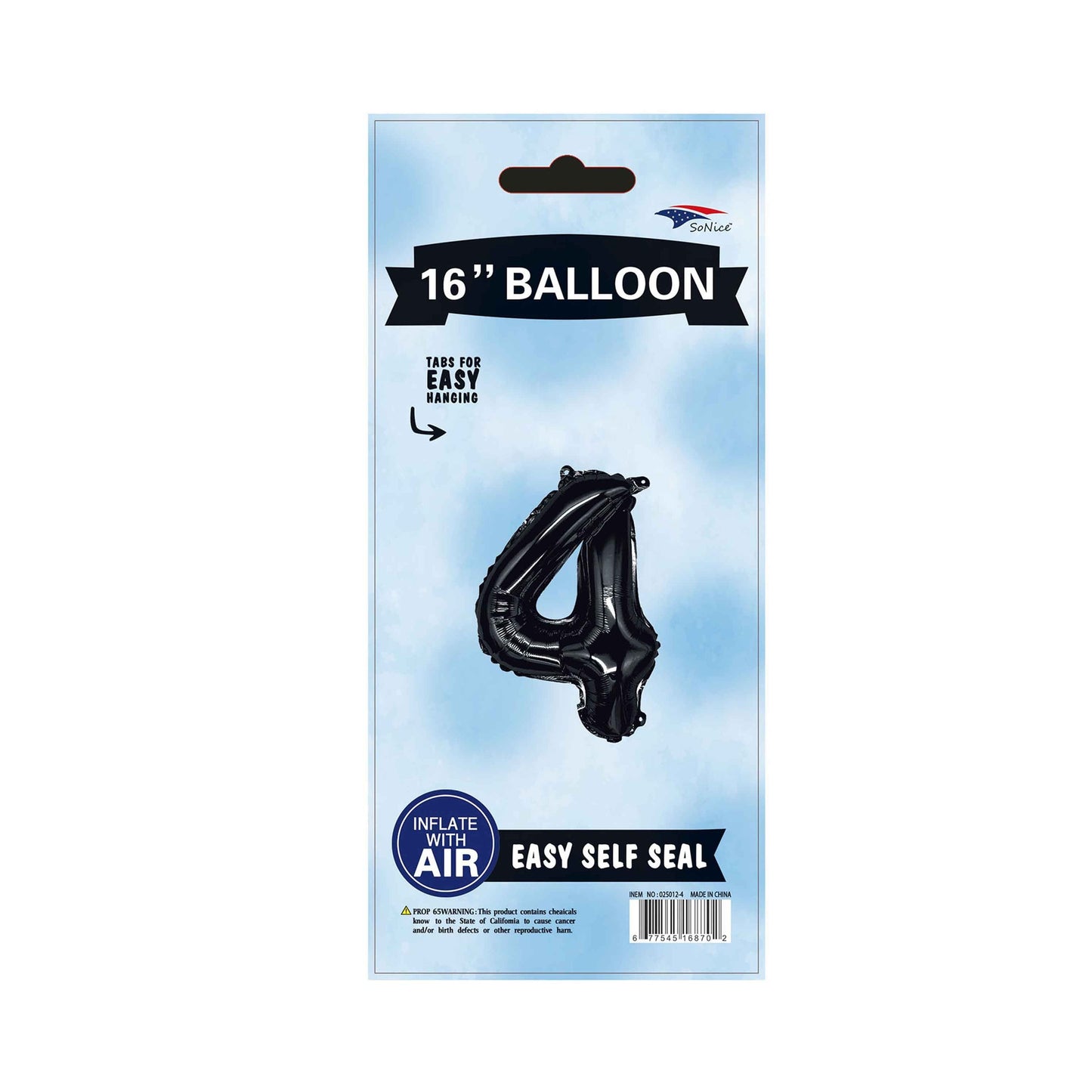16"Foil Balloon Number 4 Black