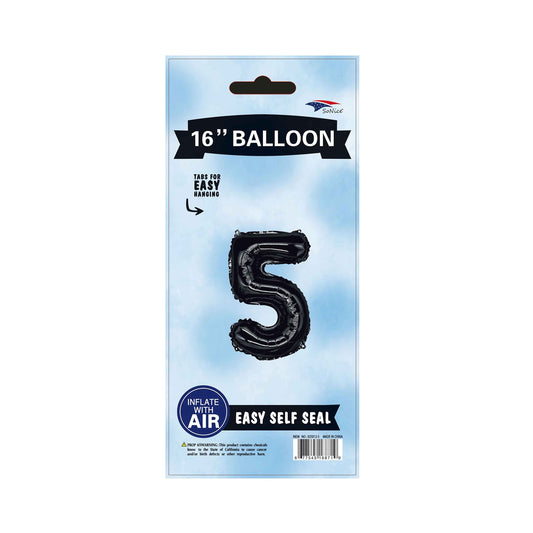 16"Foil Balloon Number 5 Black