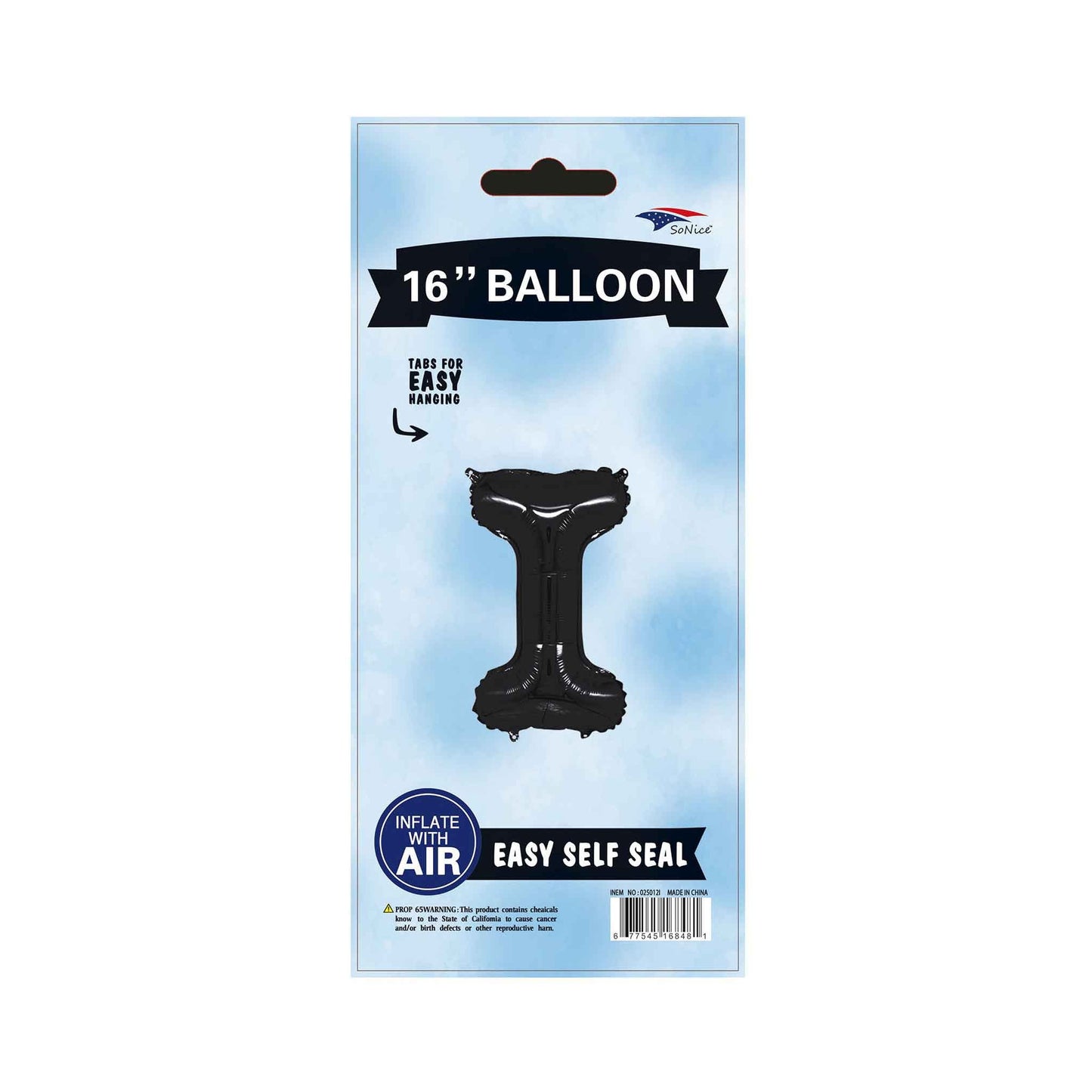 16"Foil Balloon Letter I Black