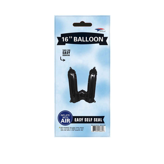 16"Foil Balloon Letter W Black