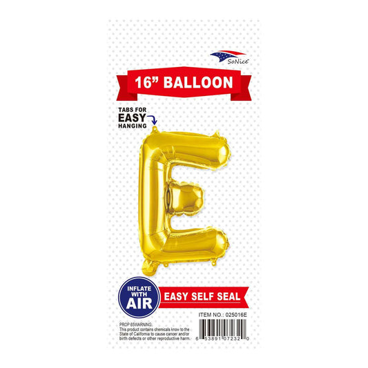 16"Foil Balloon Letter E Gold