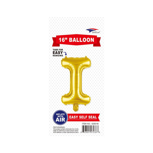 16"Foil Balloon Letter I Gold