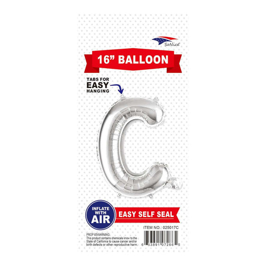 16" Balloon Letter C Slvr