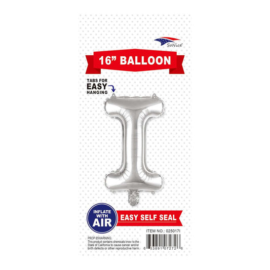 16" Balloon Letter I Slvr