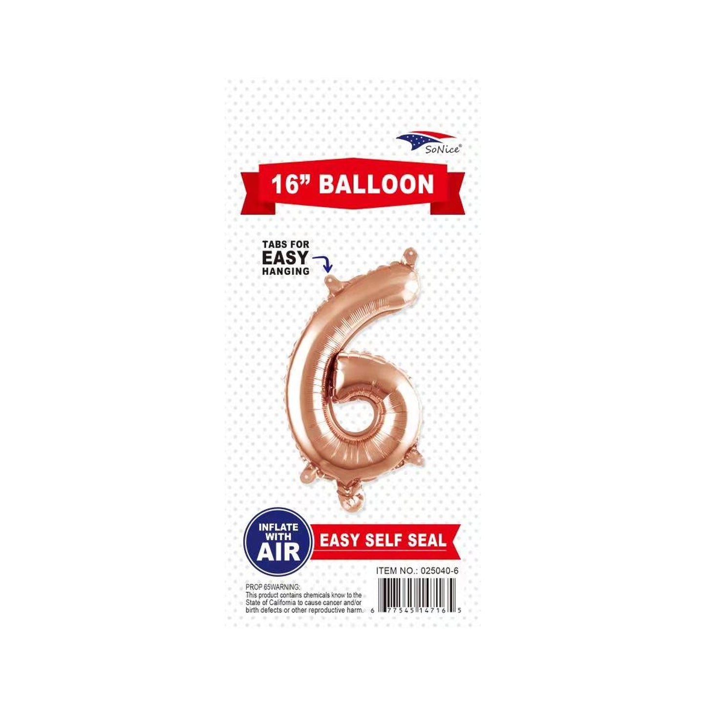 16"Foil Balloon 6 Rose Gold