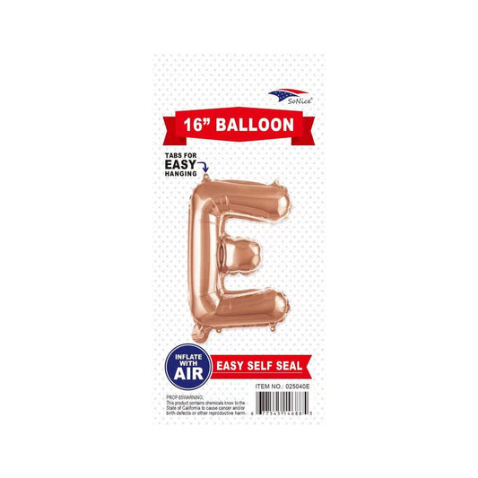 16"Foil Balloon E Rose Gold