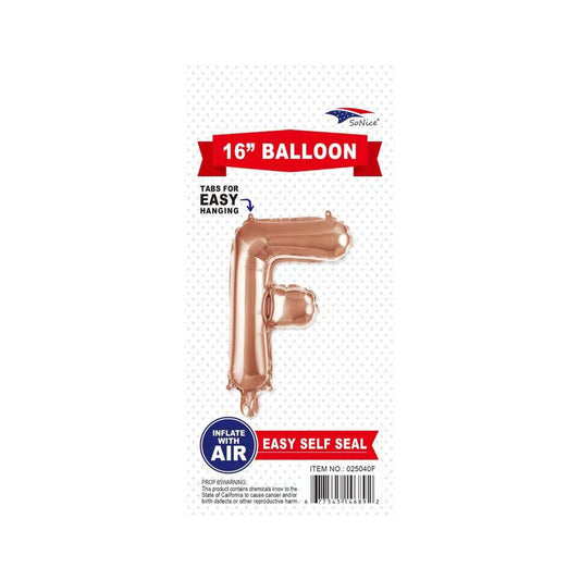 16"Foil Balloon F Rose Gold