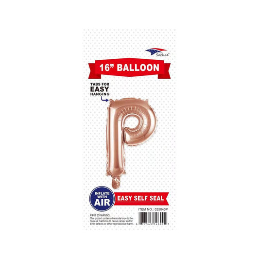 16"Foil Balloon P Rose Gold