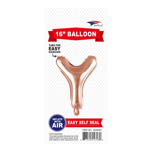 16"Foil Balloon Y Rose Gold